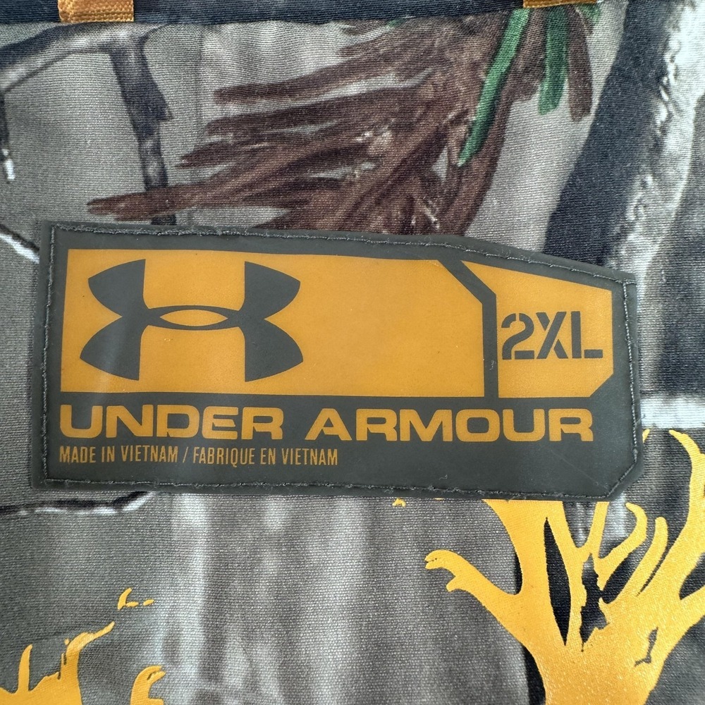 Under Armour Jacket Mens 2XL Green Quilted Lined Canvas Bomber Hunting Real Tree - Picture 6 of 15